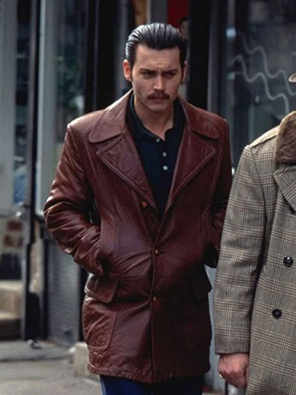 Donnie Brasco Johnny Depp Maroon Coat - Image 3