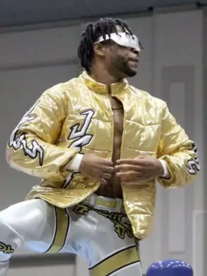 AEW Event Kevin Knight Golden Puffer Jacket