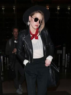 Amber Heard Black Jacket