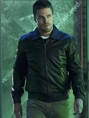 Arrow Stephen Amell Black Bomber Jacket