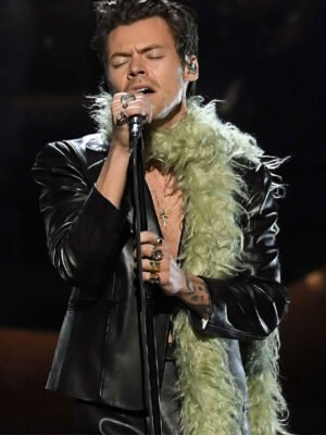 At Grammy Awards Harry Styles Black Blazer