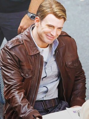 The Avengers Chris Evans Brown Jacket