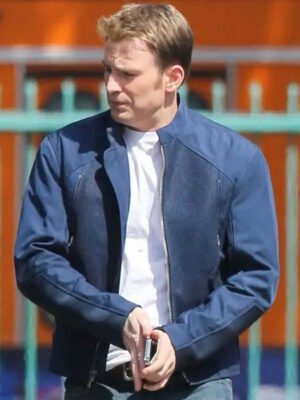 Captain America The Winter Soldier Chris Evans Blue Jacket