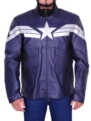 Captain America The Winter Soldier Steve Rogers Blue Jacket