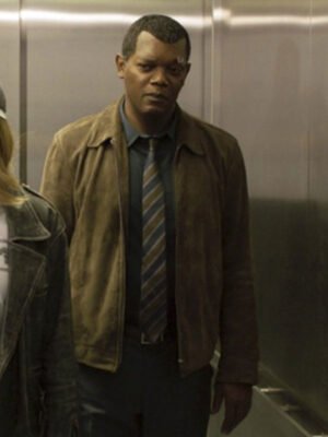 Captain Marvel Samuel L Jackson Brown Jacket