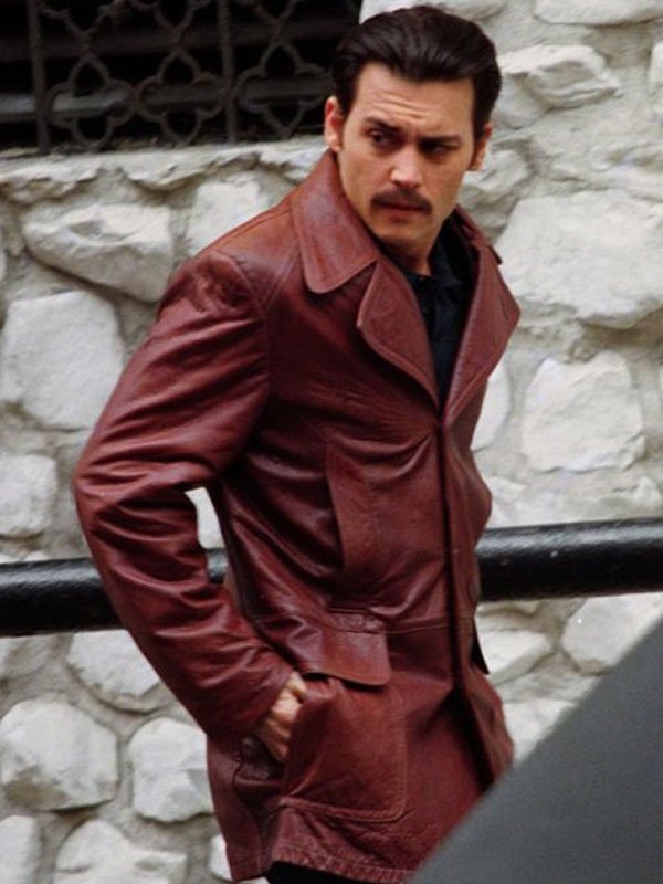 Donnie Brasco Johnny Depp Maroon Coat - Image 2
