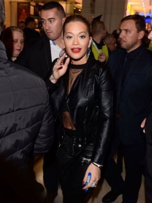 Famous Singer Rita Ora Black Jacket
