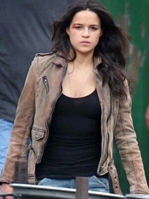 Fast and Furious 7 Michelle Rodriguez Brown Jacket