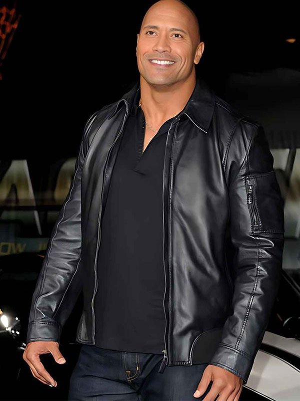 Faster Dwayne Johnson Black Jacket