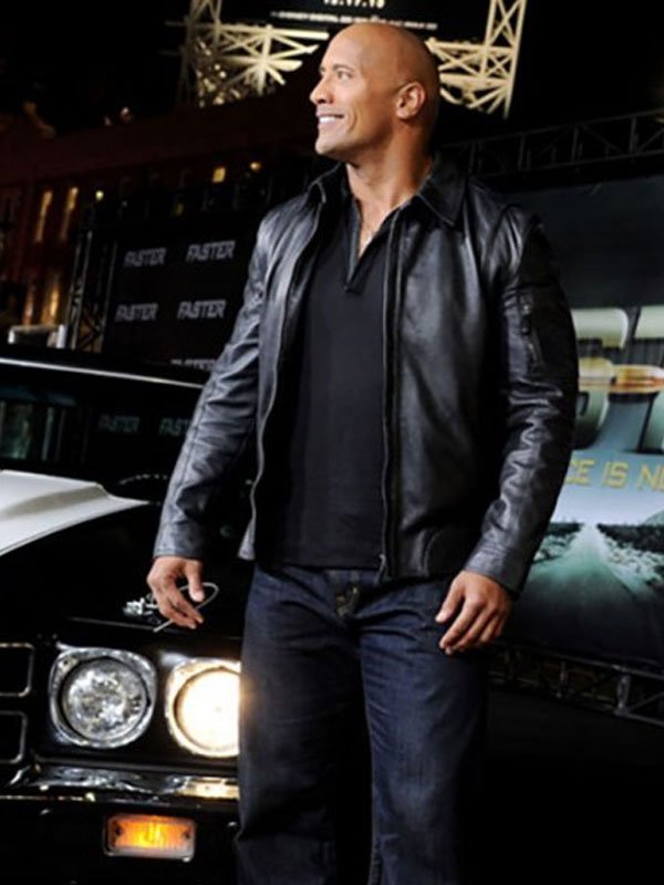 Faster Dwayne Johnson Black Jacket - Image 2
