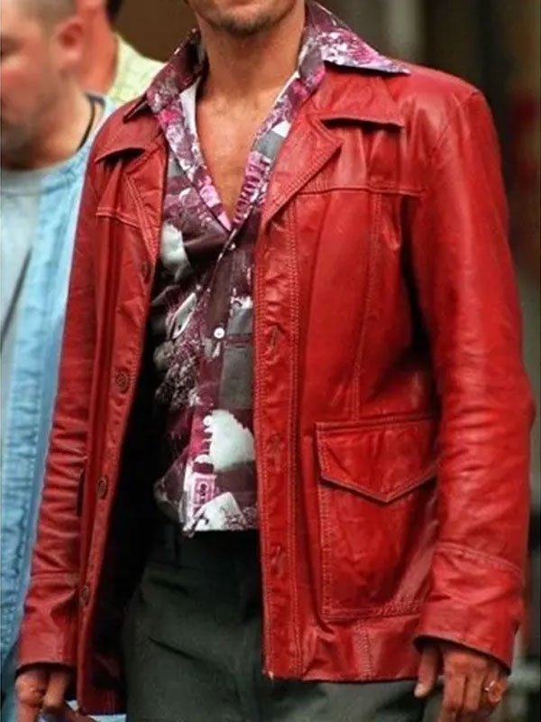 Fight Club Brad Pitt Red Jacket - Image 3