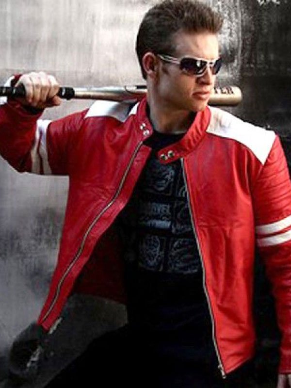 Fight Club Brad Pitt Red & White Jacket - Image 2