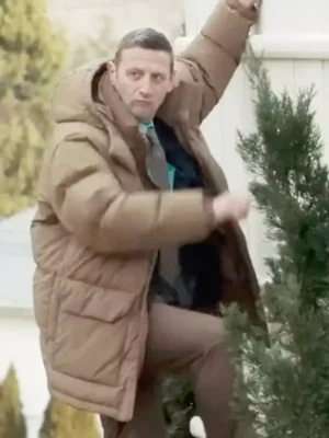 Friendship Tim Robinson Brown Puffer Jacket