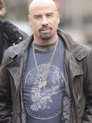 From Paris With Love John Travolta Brown Jacket