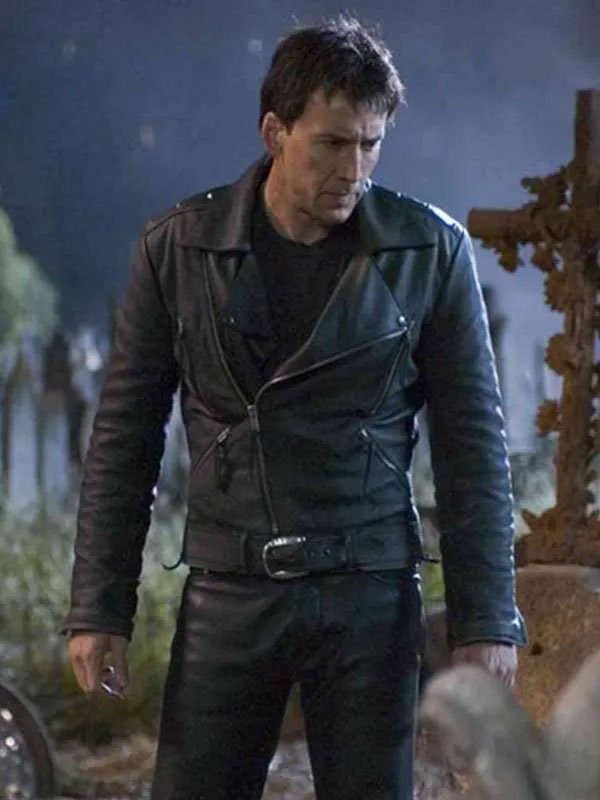 Ghost Rider Nicolas Cage Black Biker Jacket - Image 2