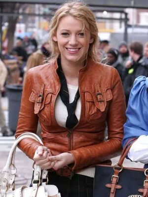 Gossip Girl Blake Lively Brown Jacket