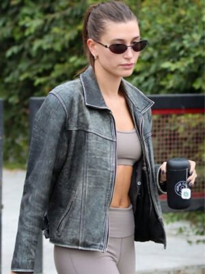 Hailey Baldwin Bieber Gray Jacket