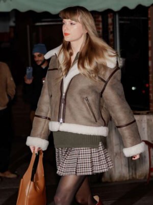 In New York City Taylor Swift 2023 Brown Jacket