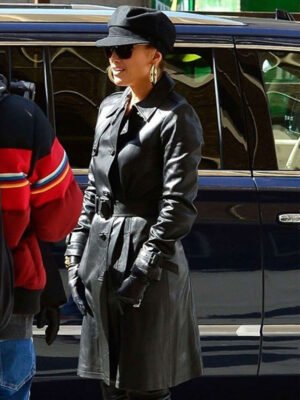 Jennifer Lopez Black Trench Coat