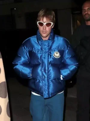 Justin Bieber Blue Puffer Jacket