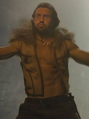 Kraven The Hunter Aaron Taylor Johnson Brown Vest