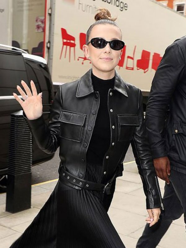 Millie Bobby Brown Black Jacket - Image 2
