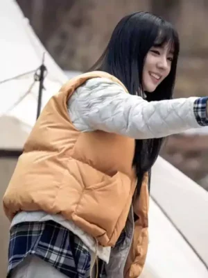 Newtopia 2025 Kim Jisoo Brown Puffer Vest