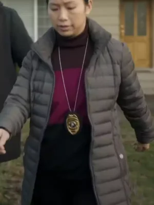 Peacemaker Annie Chang Grey Puffer Coat