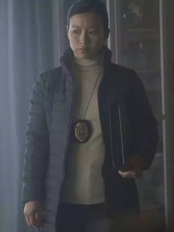 Peacemaker Annie Chang Grey Puffer Coat - Image 2