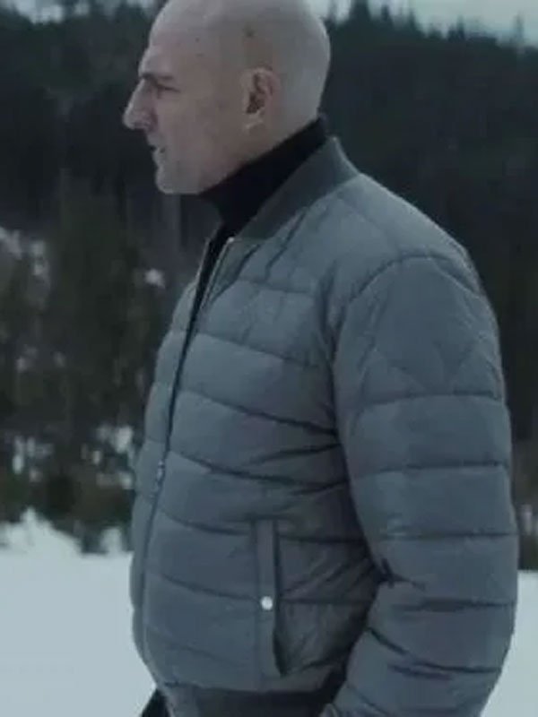 Perfect Strangers S02 Mark Strong Gray Puffer Jacket - Image 2