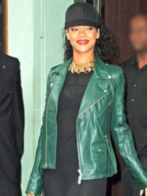 Rihanna Biker Green Jacket