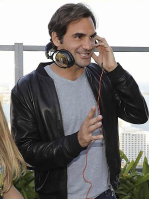 Roger Federer Bomber Black Jacket