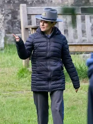 Wake Up Dead Man Mila Kunis Blue Puffer Jacket