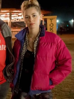 We Hunt Together Hermione Corfield Pink Puffer Jacket