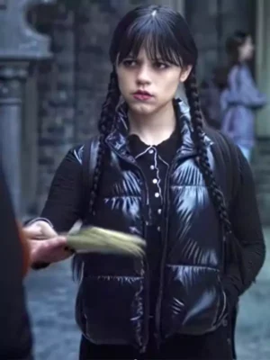 Wednesday S02 Jenna Ortega Black Puffer Vest
