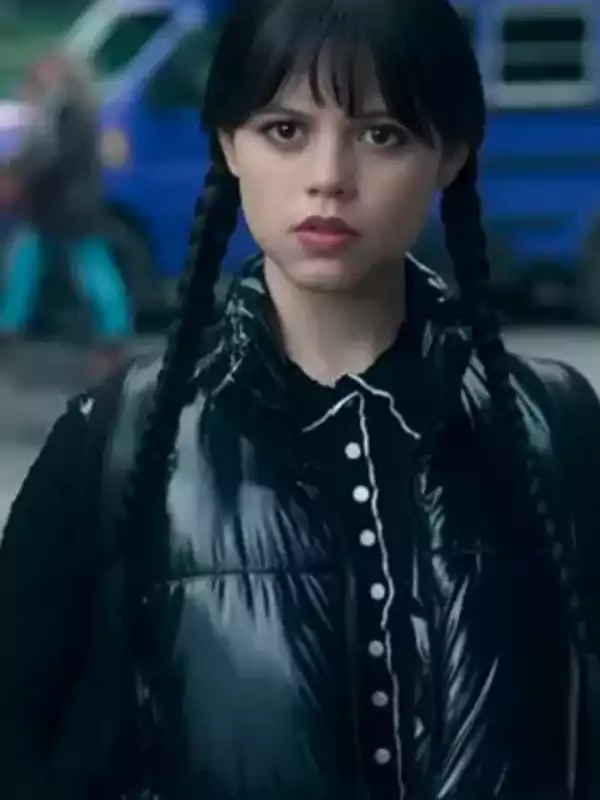 Wednesday S02 Jenna Ortega Black Puffer Vest - Image 3