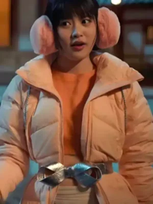 XO Kitty S02 Han Bi Ryu Pink Puffer Coat