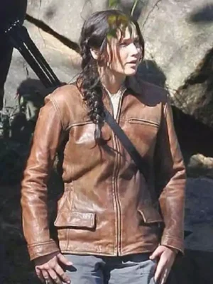 Hunger Games Jennifer Lawrence Brown Jacket