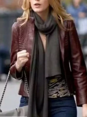 New York I Love You Blake Lively Brown Jacket